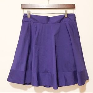 Theory Purple Pleated A-Line Skirt